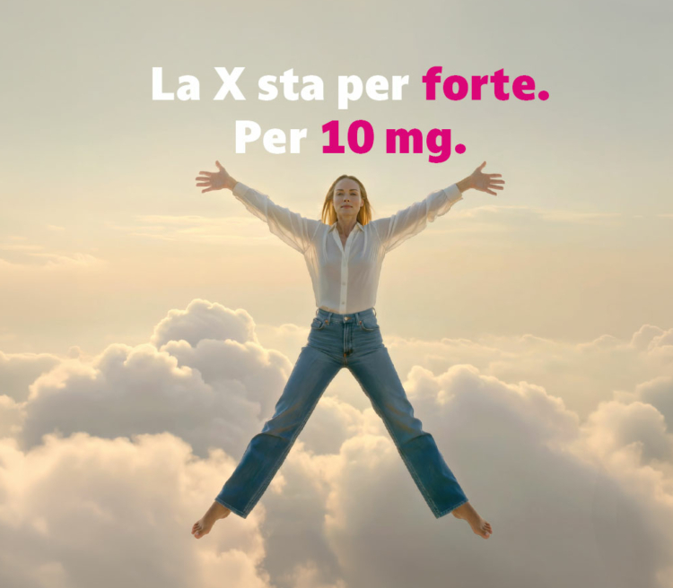 Biotina Merz forte 10 mg per la prevenzione e il trattamento della carenza di biotina. Confezione del prodotto e motivo a X nel banner