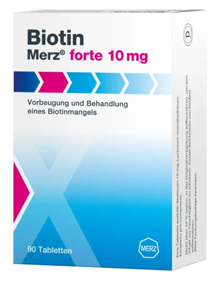 Packung Biotin Merz forte 10 mg, 90 Tabletten